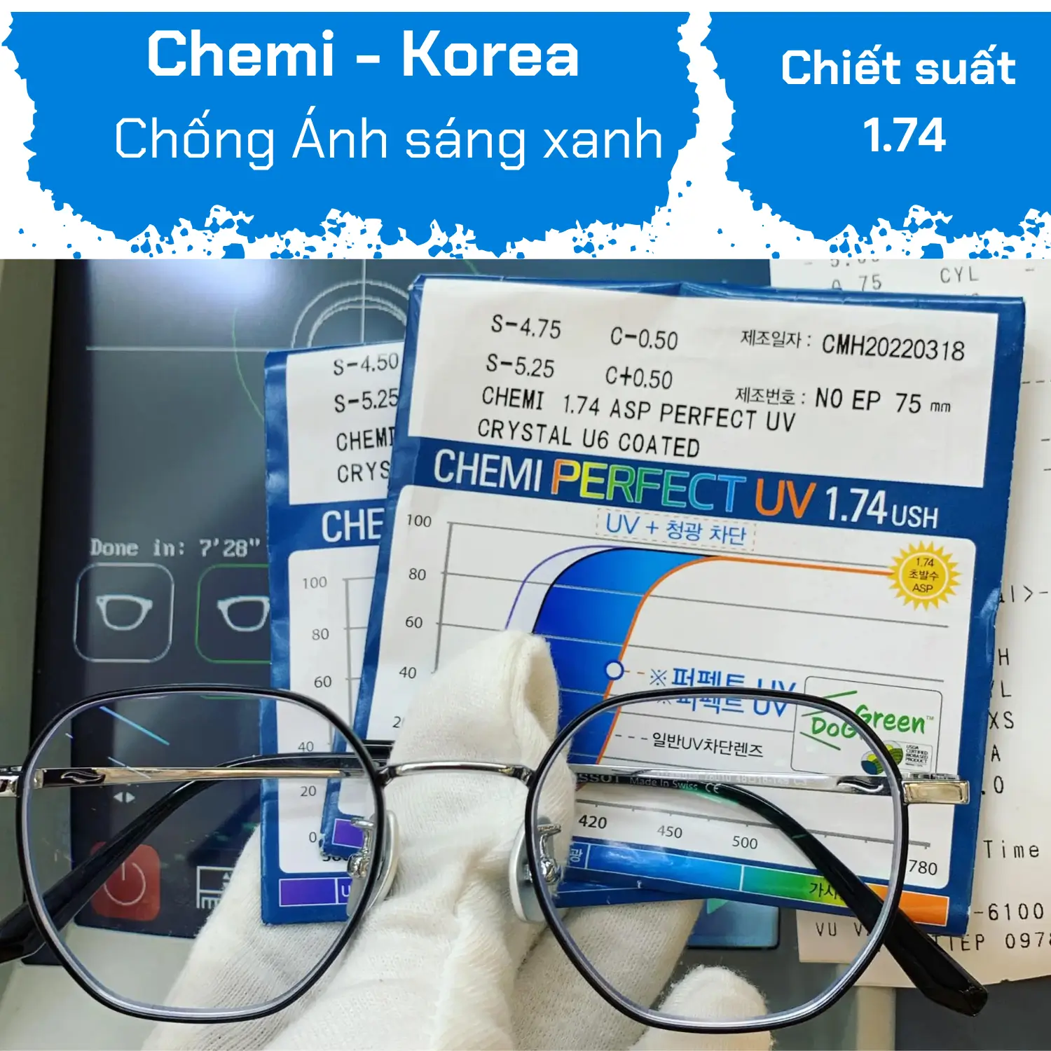 Tròng kính Chemi Perfect UV420  U6 1.74 — Hình 1